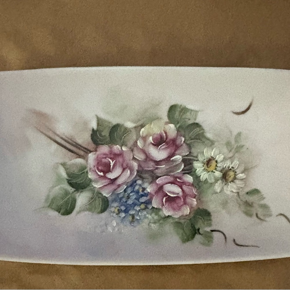 VTG 1989 Christina Ipayema Hand Painted artist signed  Trinket  Jewelry Dish